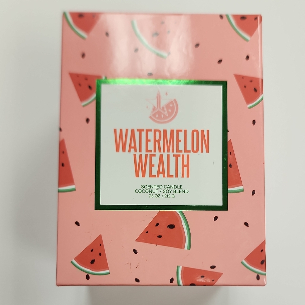 Jeffree Star Watermelon Wealth Scented Candle - Pink and Green